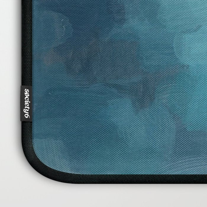 Diving in Deeper - Mint Aqua Turquoise Navy Blue Nautical Abstract Painting Modern Minimal Art Laptop Sleeve Gallery Image 3