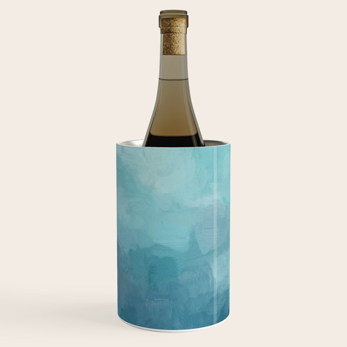 Diving in Deeper - Mint Aqua Turquoise Navy Blue Nautical Abstract Painting Modern Minimal Art Wine Chiller Gallery Image 3