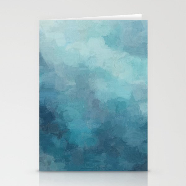 Diving in Deeper - Mint Aqua Turquoise Navy Blue Nautical Abstract Painting Modern Minimal Art Stationery Card Gallery Image 2