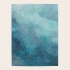 Diving in Deeper - Mint Aqua Turquoise Navy Blue Nautical Abstract Painting Modern Minimal Art Poster Gallery Image 4