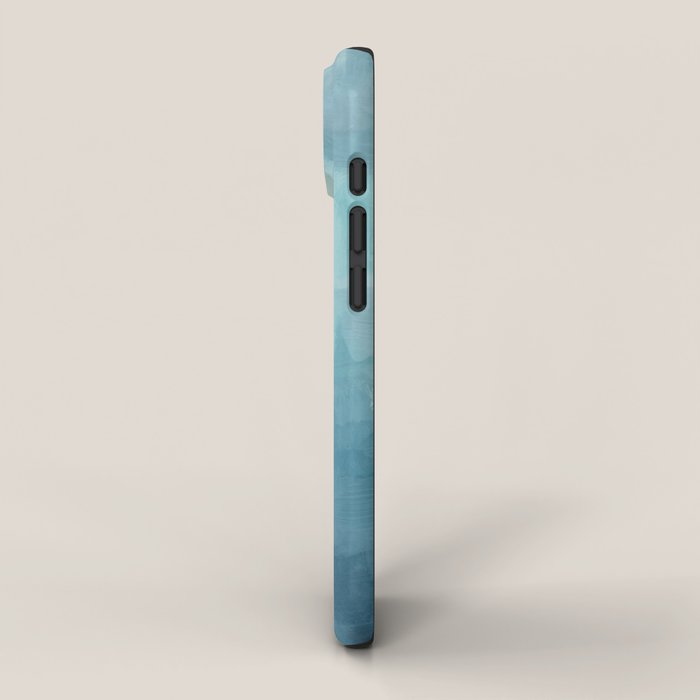 Diving in Deeper - Mint Aqua Turquoise Navy Blue Nautical Abstract Painting Modern Minimal Art iPhone Case Gallery Image 2