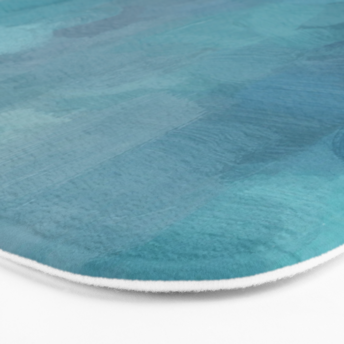 Diving in Deeper - Mint Aqua Turquoise Navy Blue Nautical Abstract Painting Modern Minimal Art Bath Mat Gallery Image 3