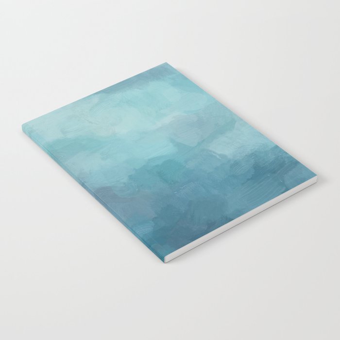 Diving in Deeper - Mint Aqua Turquoise Navy Blue Nautical Abstract Painting Modern Minimal Art Notebook Gallery Image 2