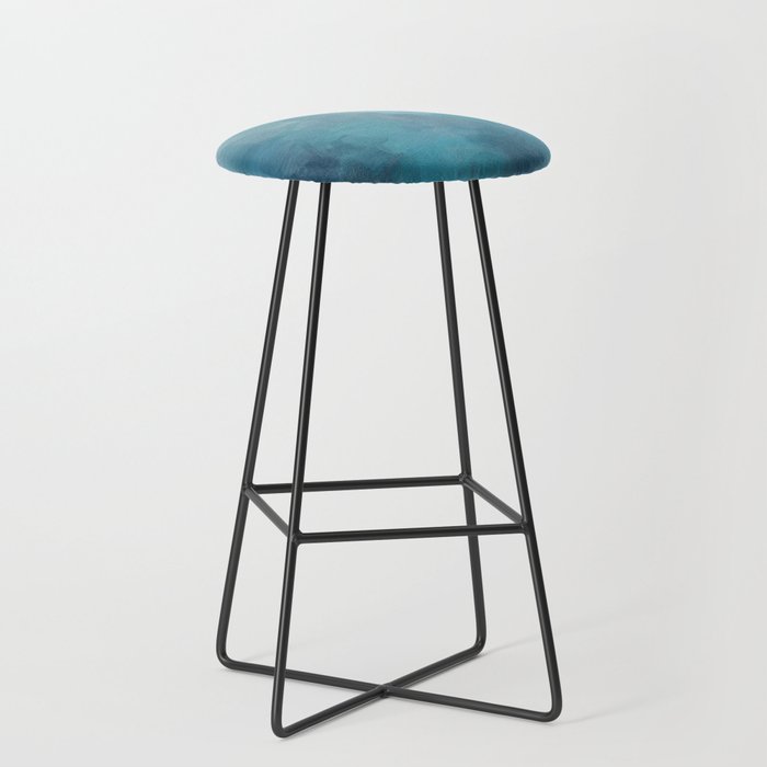 Diving in Deeper - Mint Aqua Turquoise Navy Blue Nautical Abstract Painting Modern Minimal Art Stool Gallery Image 1