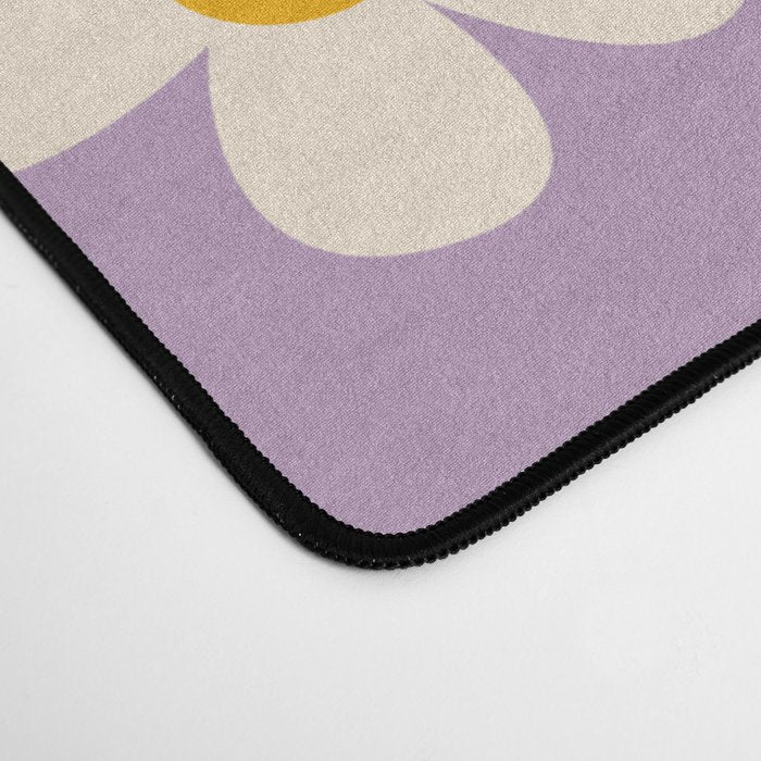 Retro Happy Daisy Flower in Purple Desk Mat Gallery Image 4