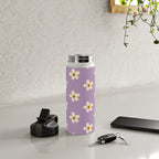 Retro Happy Daisy Flower in Purple Water Bottle Gallery Image 4