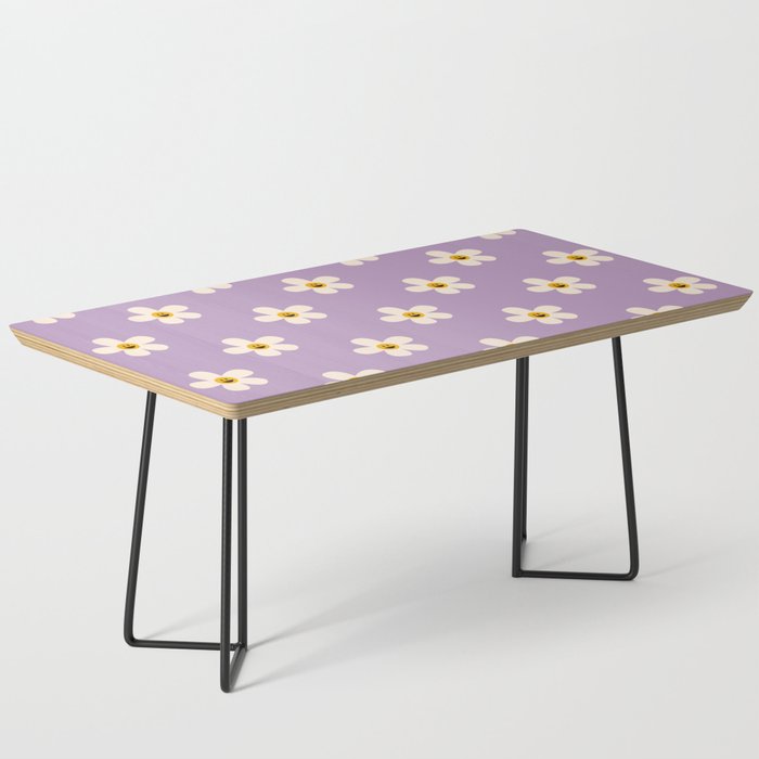 Retro Happy Daisy Flower in Purple Coffee Table Gallery Image 1