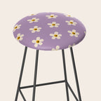 Retro Happy Daisy Flower in Purple Stool Gallery Image 2