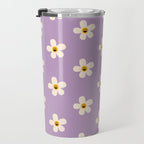 Retro Happy Daisy Flower in Purple Travel Mug Gallery Image 3