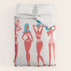 Beach Bombshells - Cyan & Coral Palette Duvet Cover Gallery Image 6