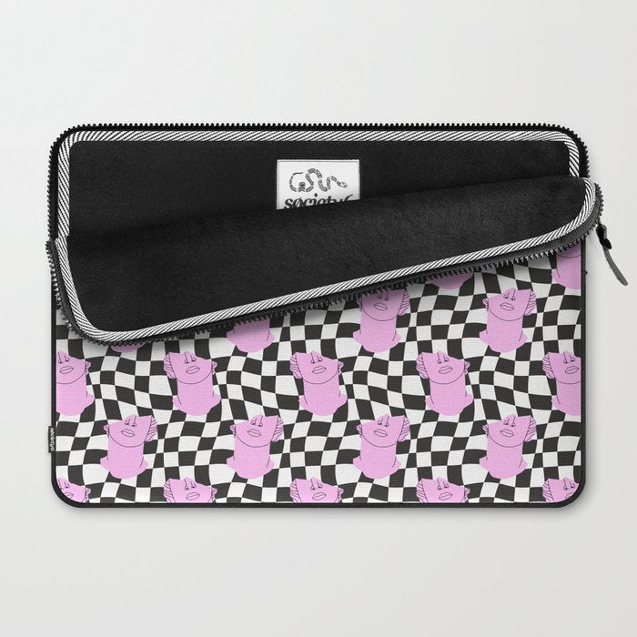 Retro greek statue vaporwave art pattern Laptop Sleeve Gallery Image 2
