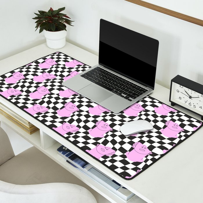 Retro greek statue vaporwave art pattern Desk Mat Gallery Image 2
