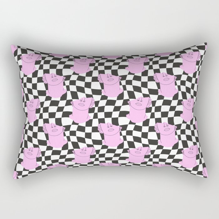 Retro greek statue vaporwave art pattern Rectangular Pillow Gallery Image 1