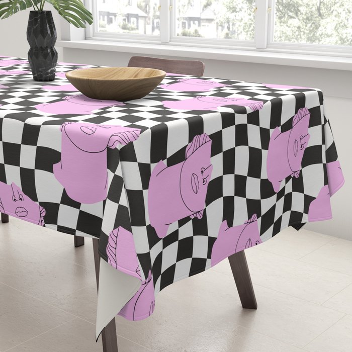Retro greek statue vaporwave art pattern Tablecloth Gallery Image 3