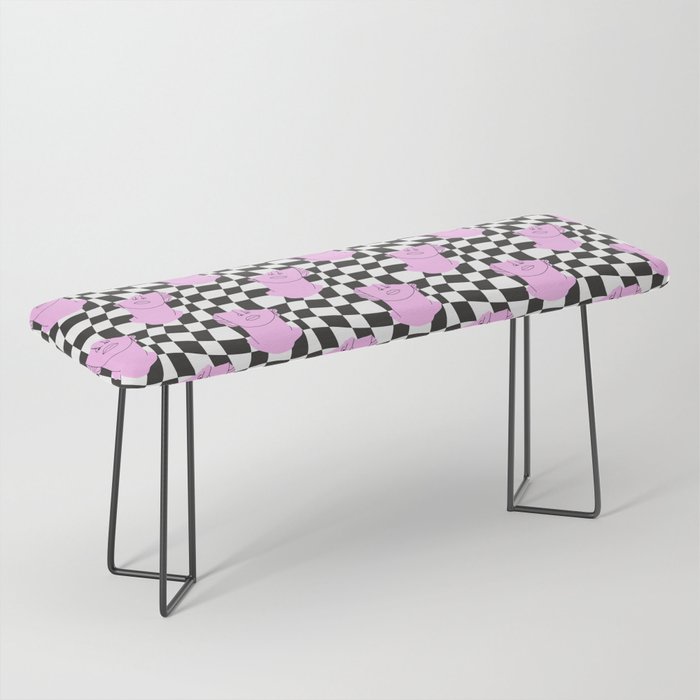Retro greek statue vaporwave art pattern Bench Gallery Image 1