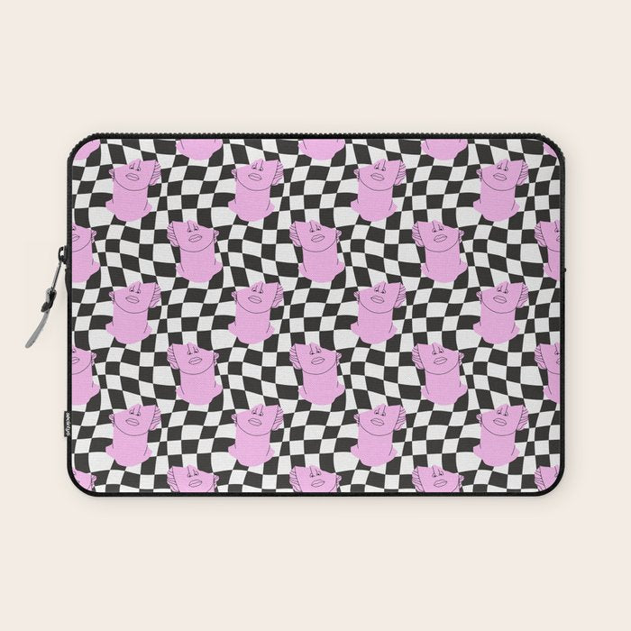Retro greek statue vaporwave art pattern Laptop Sleeve Gallery Image 1
