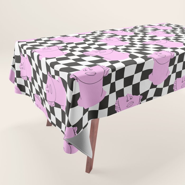 Retro greek statue vaporwave art pattern Tablecloth Gallery Image 1
