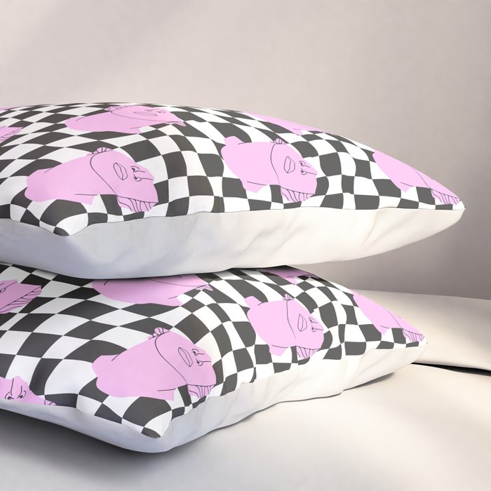 Retro greek statue vaporwave art pattern Pillow Sham Gallery Image 3