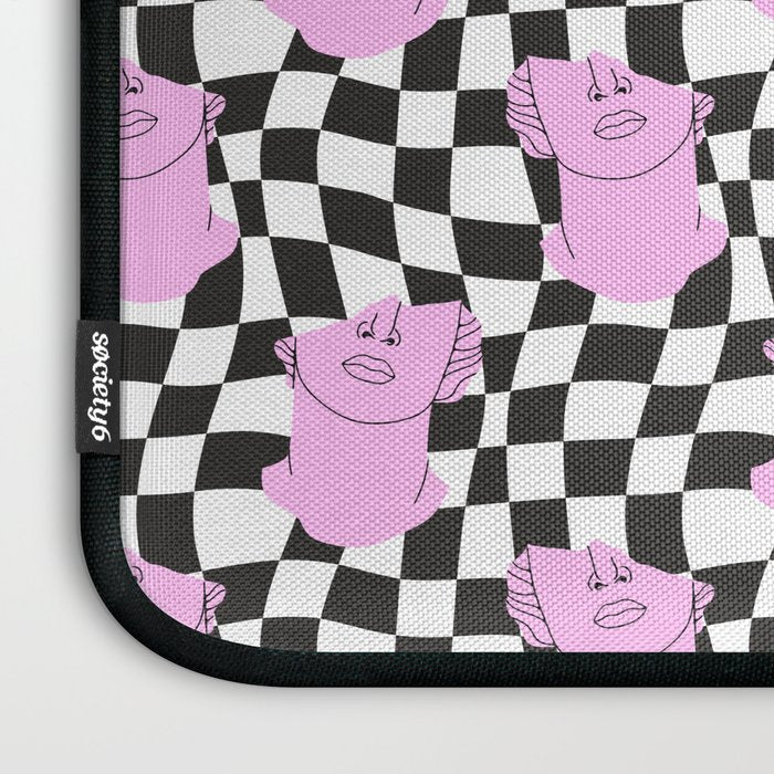 Retro greek statue vaporwave art pattern Laptop Sleeve Gallery Image 3