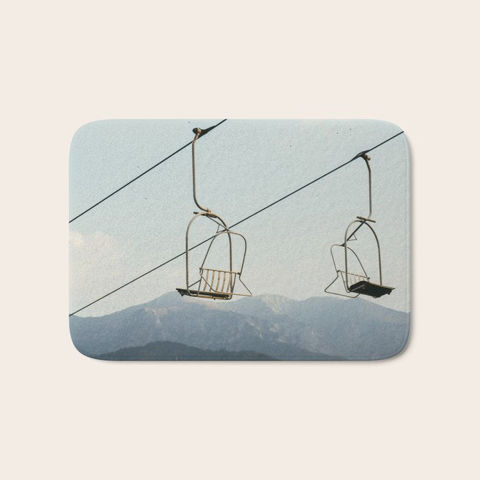 Chairlift in Mountains - Summer Evening Skiing Lift - Fine Art Photography Bath Mat Gallery Image 1