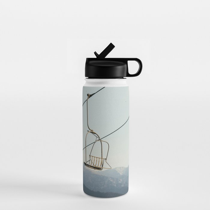 Chairlift in Mountains - Summer Evening Skiing Lift - Fine Art Photography Water Bottle Gallery Image 1