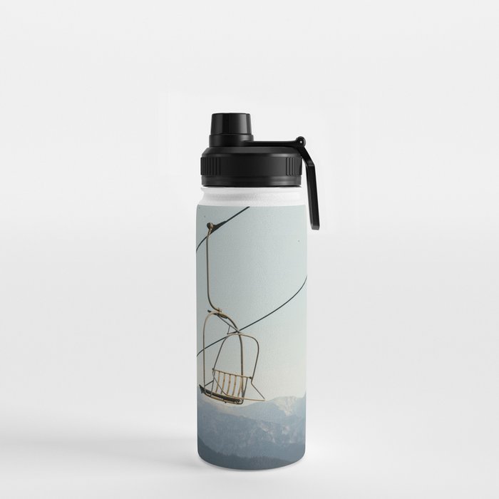 Chairlift in Mountains - Summer Evening Skiing Lift - Fine Art Photography Water Bottle Gallery Image 2