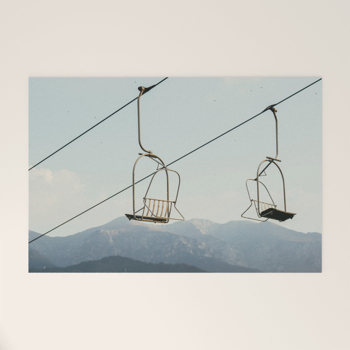 Chairlift in Mountains - Summer Evening Skiing Lift - Fine Art Photography Welcome Mat Gallery Image 1