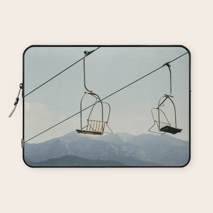 Chairlift in Mountains - Summer Evening Skiing Lift - Fine Art Photography Laptop Sleeve Gallery Image 1