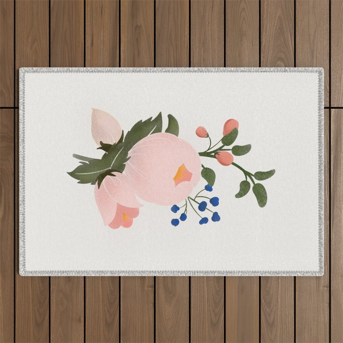 Delicate florals no2 Outdoor Rug Gallery Image 1