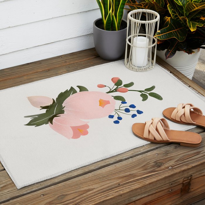 Delicate florals no2 Outdoor Rug Gallery Image 2