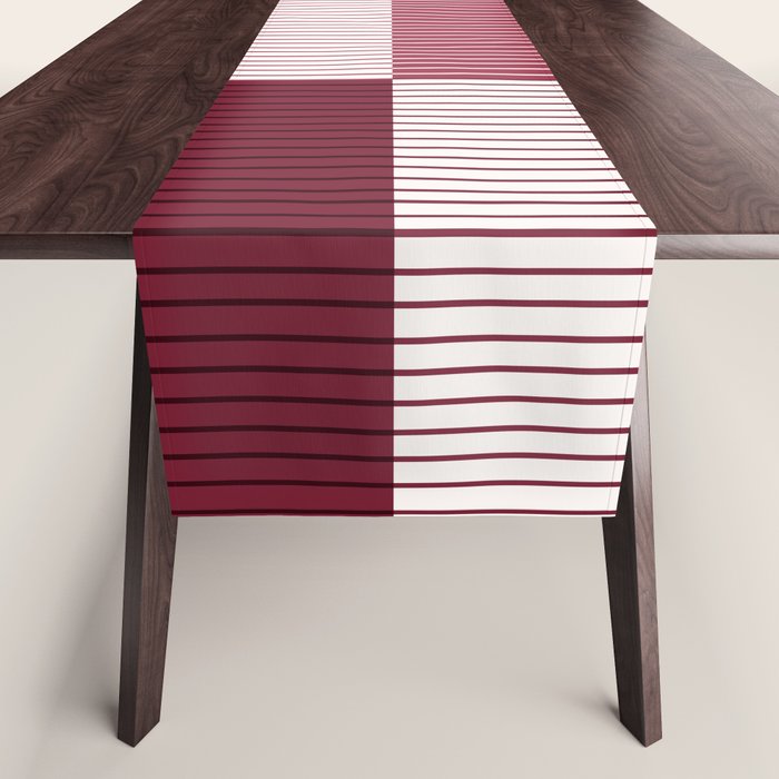 Color Block Line Pattern XVII Table Runner Gallery Image 1