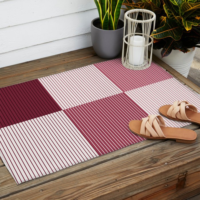 Color Block Line Pattern XVII Outdoor Rug Gallery Image 2