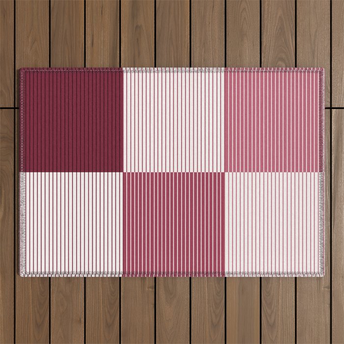 Color Block Line Pattern XVII Outdoor Rug Gallery Image 1