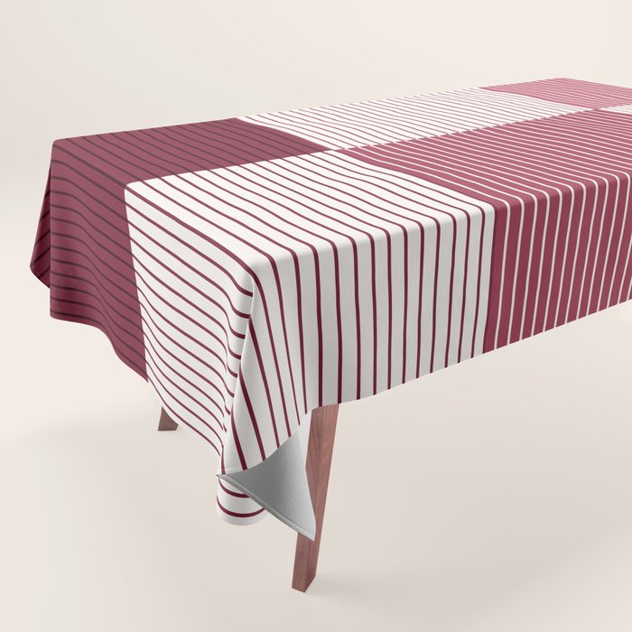 Color Block Line Pattern XVII Tablecloth Gallery Image 1
