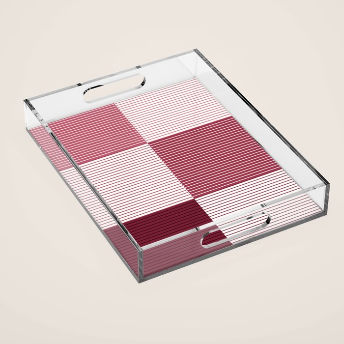 Color Block Line Pattern XVII Acrylic Tray Gallery Image 1