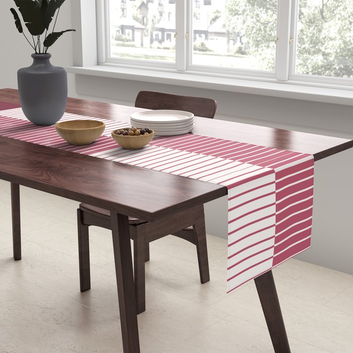 Color Block Line Pattern XVII Table Runner Gallery Image 2