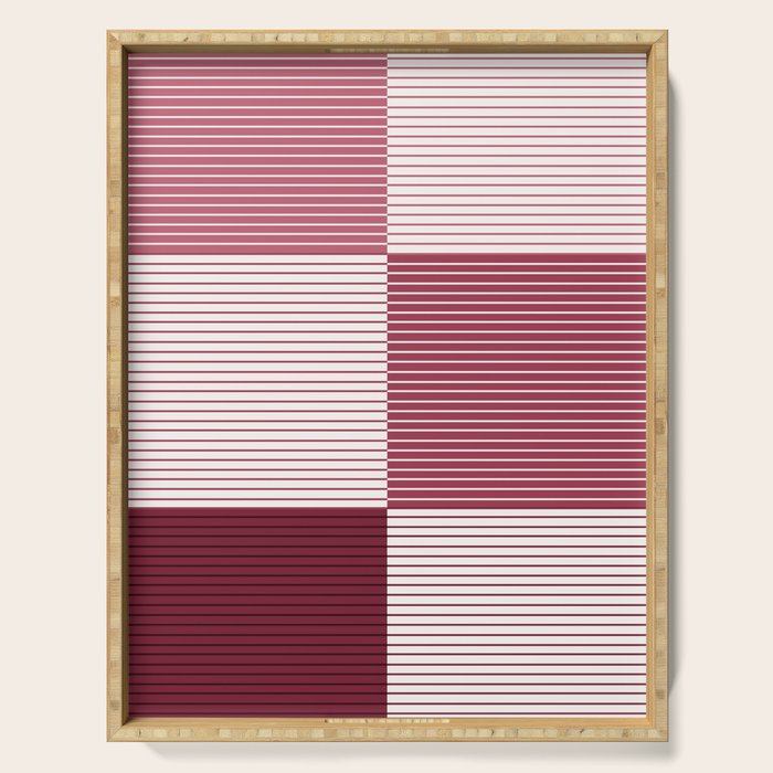 Color Block Line Pattern XVII Serving Tray Gallery Image 1