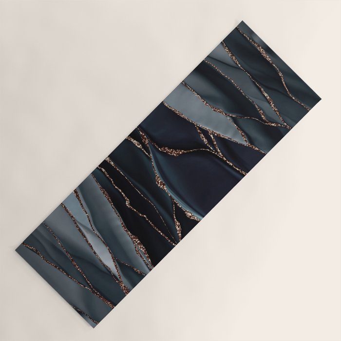 Midnight Marble Deep Ocean Waves Yoga Mat Gallery Image 1