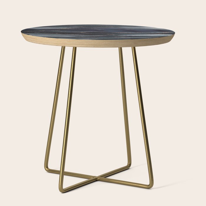 Midnight Marble Deep Ocean Waves Side Table Gallery Image 1