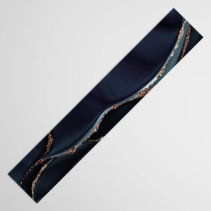 Midnight Marble Deep Ocean Waves Table Runner Gallery Image 3
