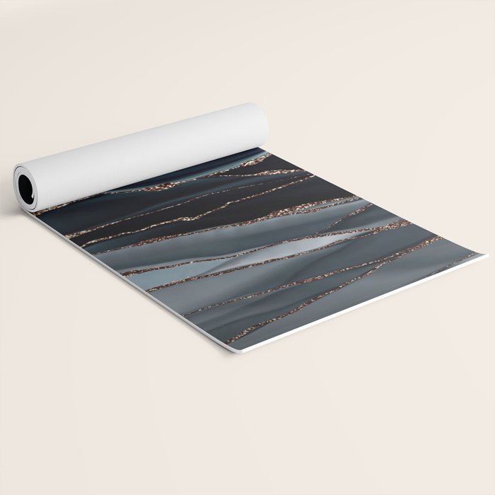 Midnight Marble Deep Ocean Waves Yoga Mat Gallery Image 2