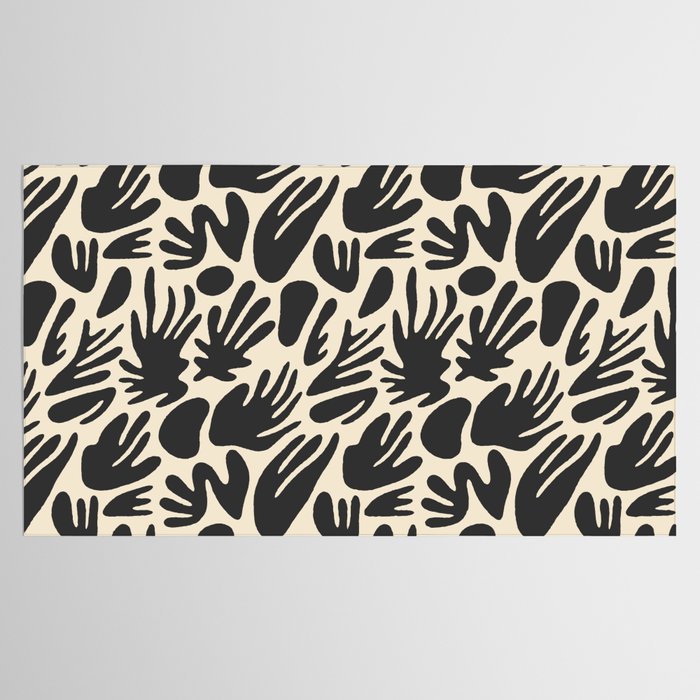 Abstract black and white organic shape pattern Tablecloth Gallery Image 2