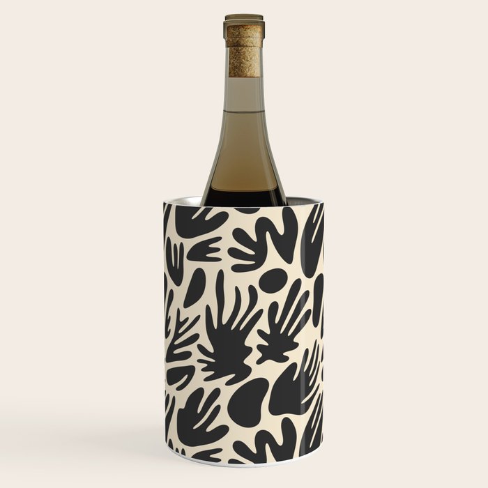Abstract black and white organic shape pattern Wine Chiller Gallery Image 2