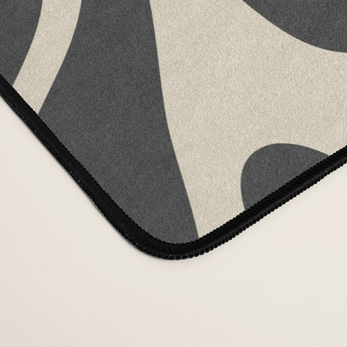 Abstract black and white organic shape pattern Desk Mat Gallery Image 4