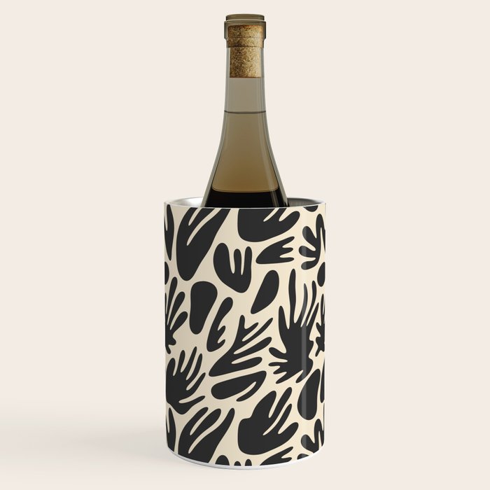 Abstract black and white organic shape pattern Wine Chiller Gallery Image 1