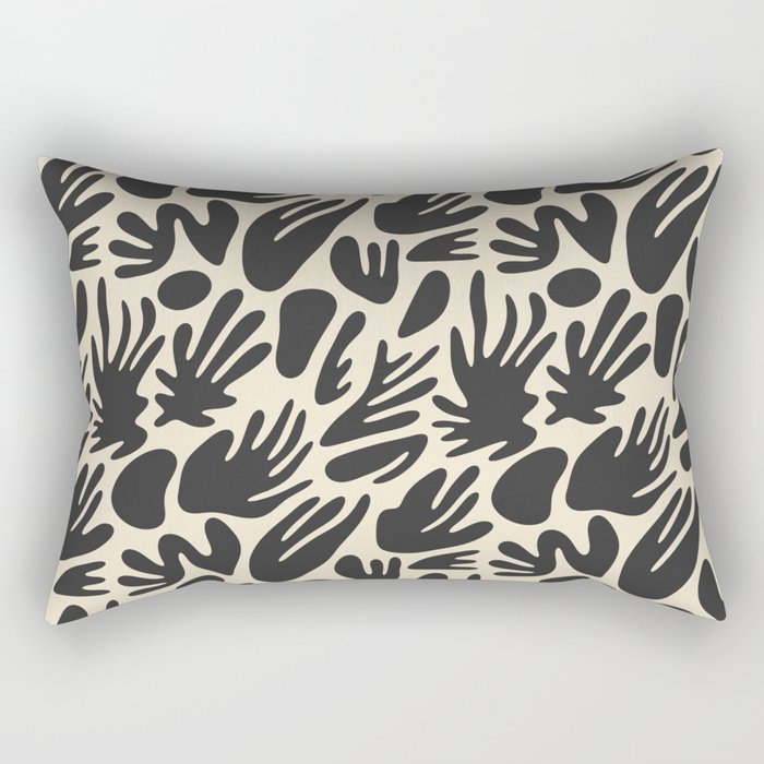 Abstract black and white organic shape pattern Rectangular Pillow Gallery Image 2