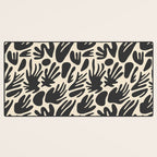 Abstract black and white organic shape pattern Desk Mat Gallery Image 3