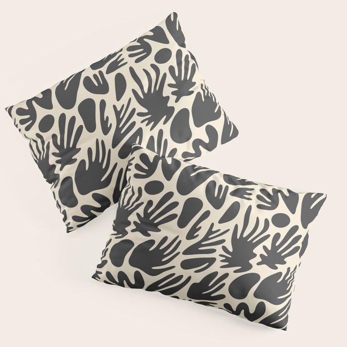 Abstract black and white organic shape pattern Pillow Sham Gallery Image 3