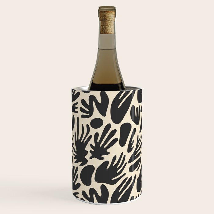 Abstract black and white organic shape pattern Wine Chiller Gallery Image 3