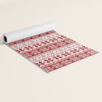 Red Winter Fair Isle Pattern Yoga Mat Gallery Image 2